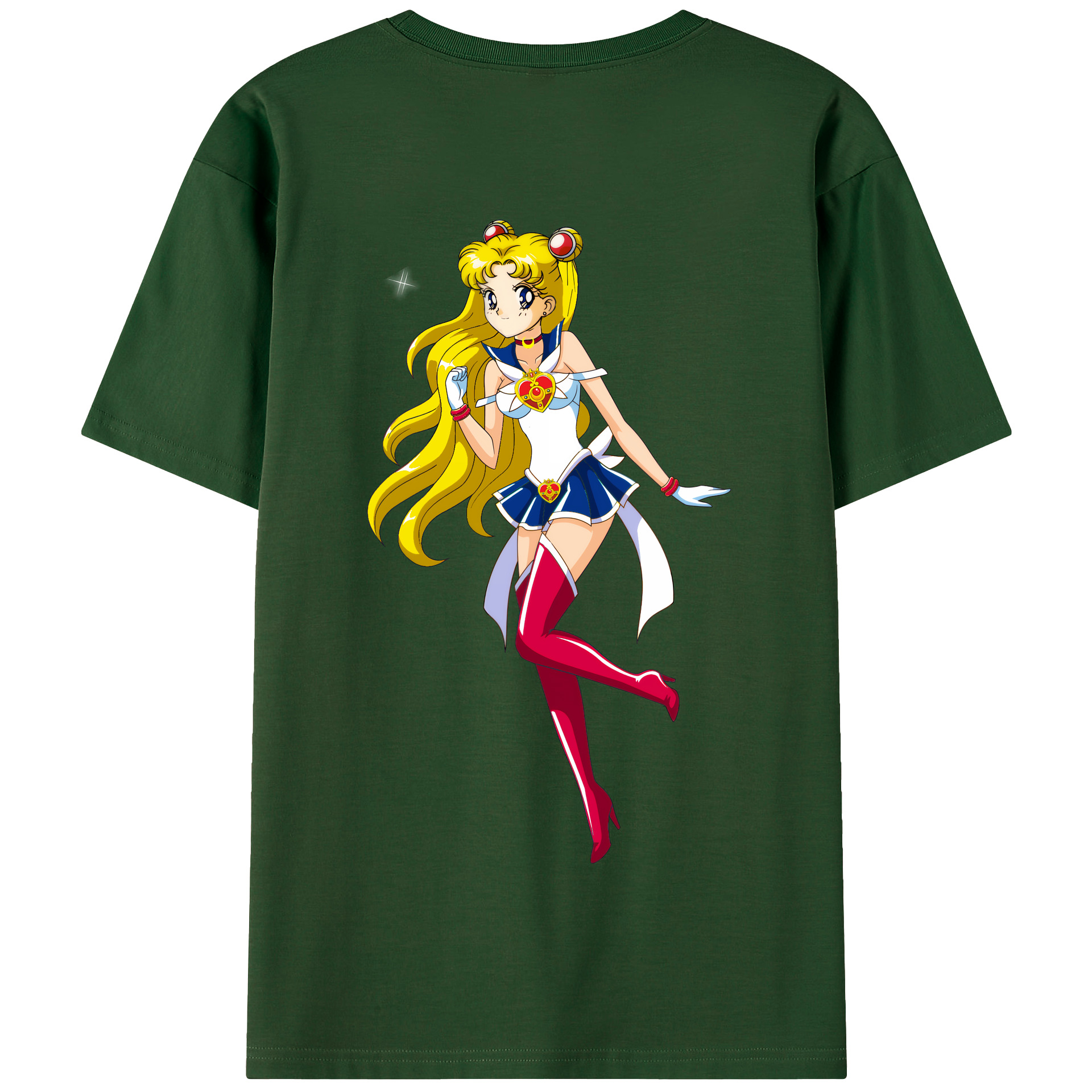 （画像用） 美少女戦士セーラームーン 月野 うさぎ つきの うさぎ Sailor Moon Tsukino Usagi 綿100％半袖Tシャツ（背面プリント）